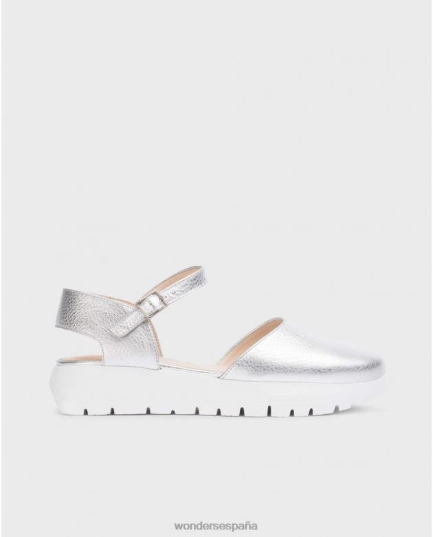 Zapato babi plata plata mujer Wonders 40486230 calzado