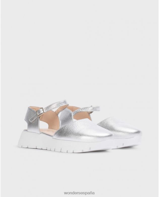 Zapato babi plata plata mujer Wonders 40486230 calzado