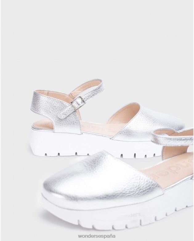 Zapato babi plata plata mujer Wonders 40486230 calzado