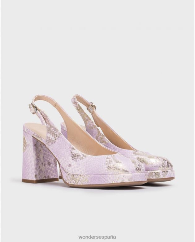Zapato lexi negro lavanda mujer Wonders 4048614 calzado