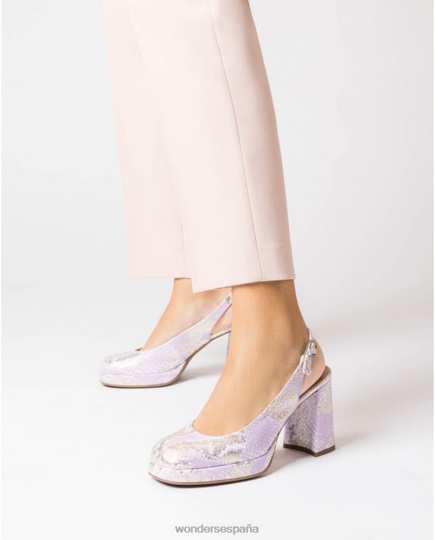 Zapato lexi negro lavanda mujer Wonders 4048614 calzado