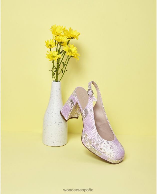 Zapato lexi negro lavanda mujer Wonders 4048614 calzado