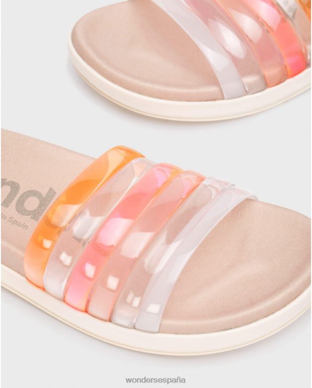 blanco sandalia cebra blanca mujer Wonders 40486253 calzado