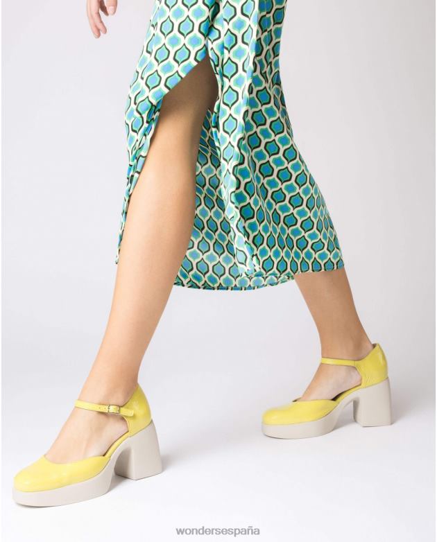 lima amarillo lala merceditas mujer Wonders 40486148 calzado