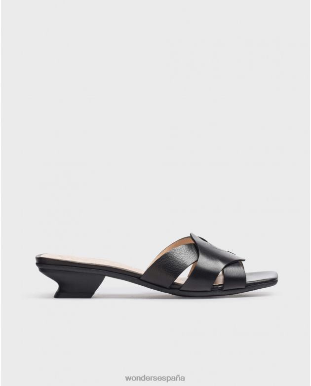 mule negro mica negra mujer Wonders 4048633 calzado