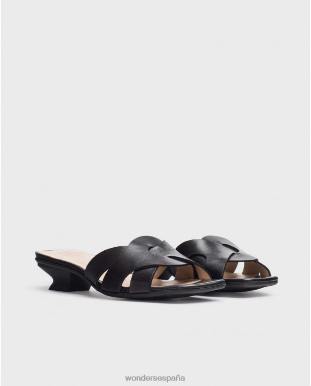 mule negro mica negra mujer Wonders 4048633 calzado