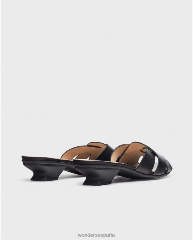 mule negro mica negra mujer Wonders 4048633 calzado