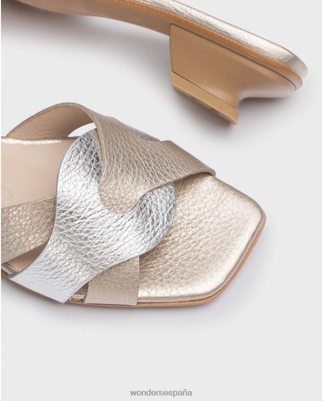 mule plata mica plati/plat mujer Wonders 4048670 calzado