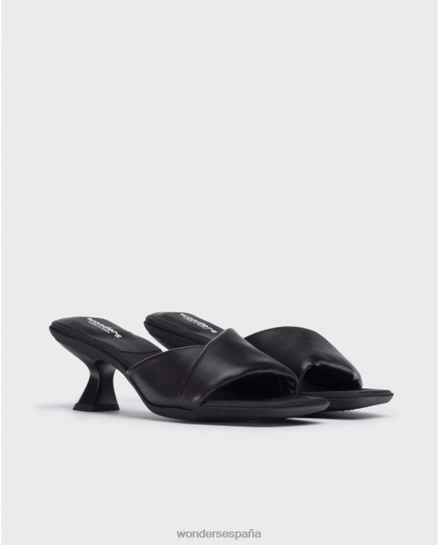 mules con brillo negro mujer Wonders 40486205 calzado