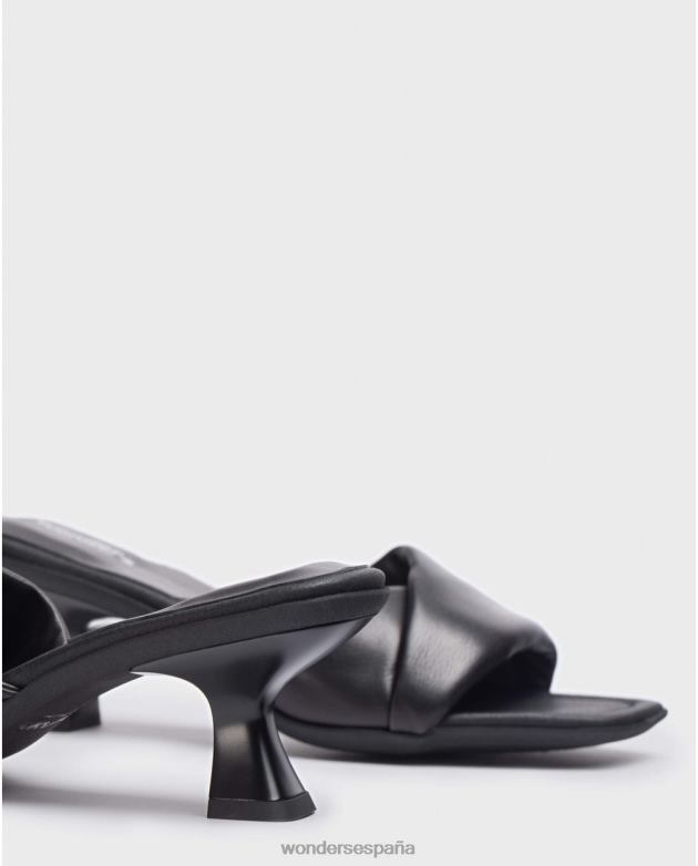 mules con brillo negro mujer Wonders 40486205 calzado