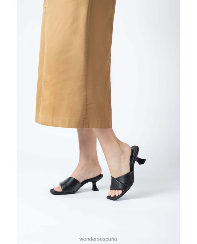 mules con brillo negro mujer Wonders 40486205 calzado