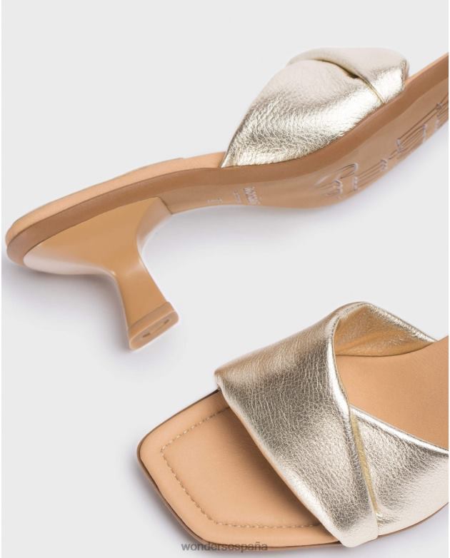 mules platino brillo platino mujer Wonders 40486266 calzado
