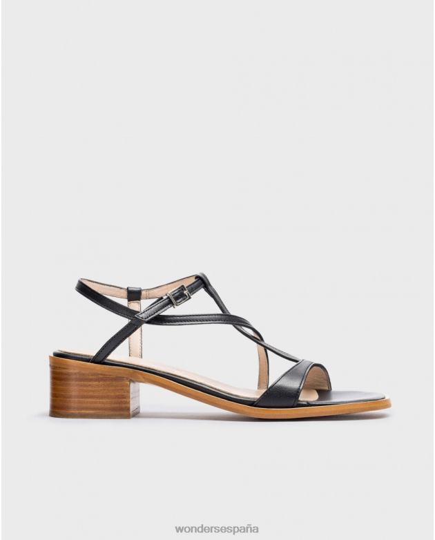 negro sandalias aurora negras mujer Wonders 40486341 calzado