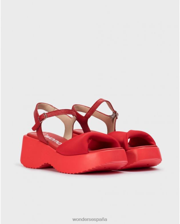 rojo sandalia sauce rojo mujer Wonders 40486307 calzado