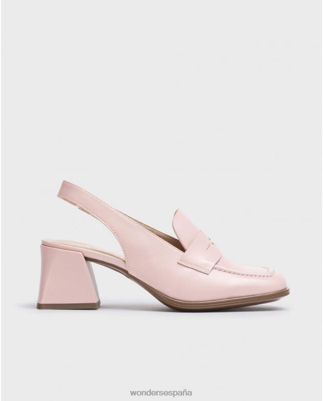 rosa rosa mocasín frunci mujer Wonders 40486232 calzado