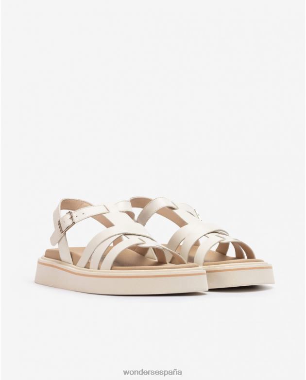 sandalia adri blanco roto mujer Wonders 40486408 calzado