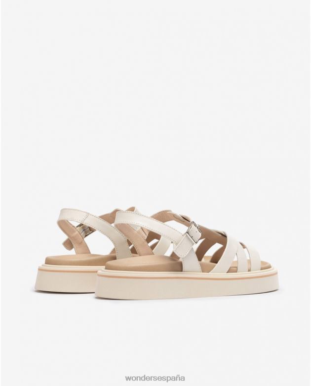 sandalia adri blanco roto mujer Wonders 40486408 calzado