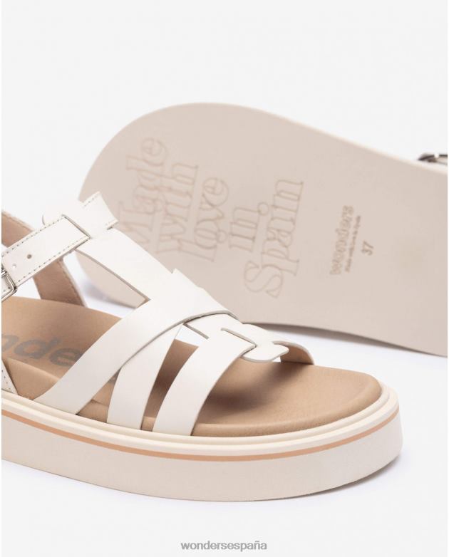 sandalia adri blanco roto mujer Wonders 40486408 calzado