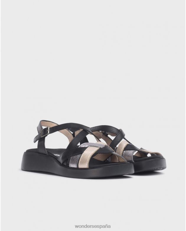 sandalia alison negra plt/plo/ne mujer Wonders 40486293 calzado
