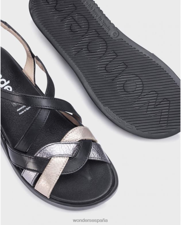 sandalia alison negra plt/plo/ne mujer Wonders 40486293 calzado