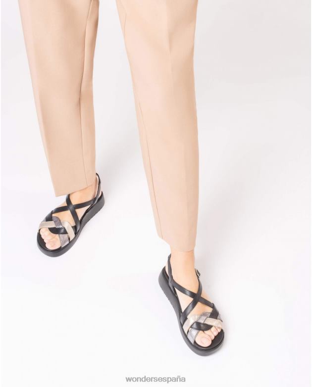 sandalia alison negra plt/plo/ne mujer Wonders 40486293 calzado