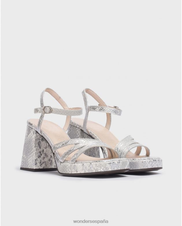 sandalia amor plata plata mujer Wonders 404862 calzado