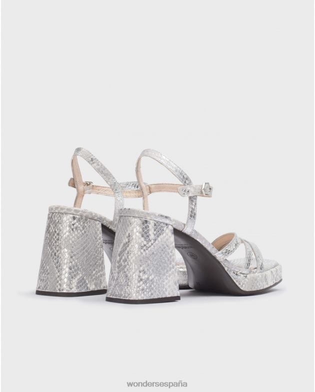 sandalia amor plata plata mujer Wonders 404862 calzado