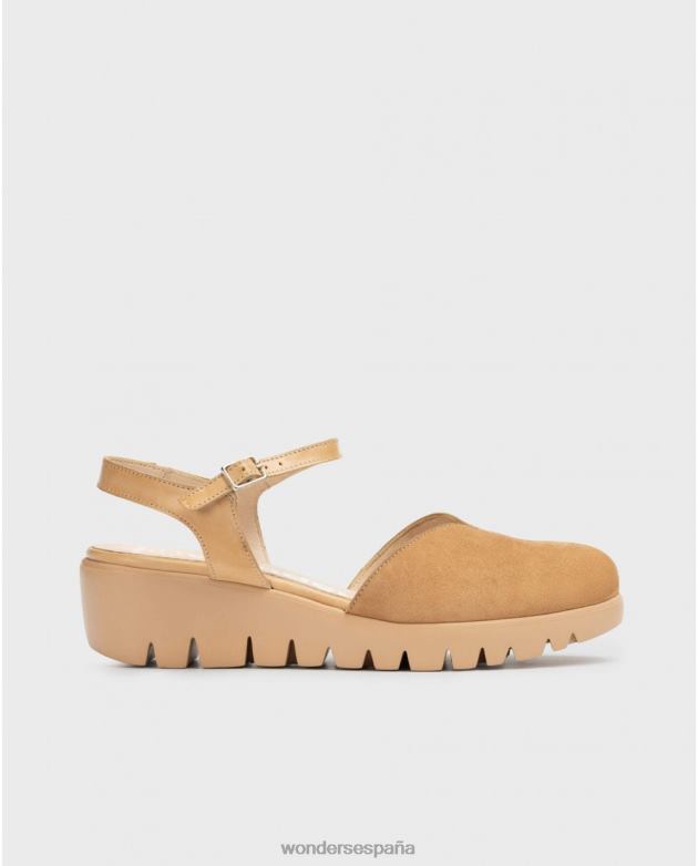 sandalia caravaca marrón arena mujer Wonders 40486318 calzado