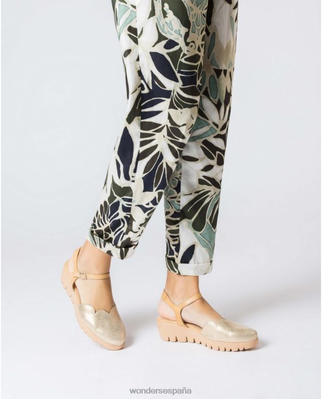 sandalia caravaca oro/oro arena mujer Wonders 40486262 calzado