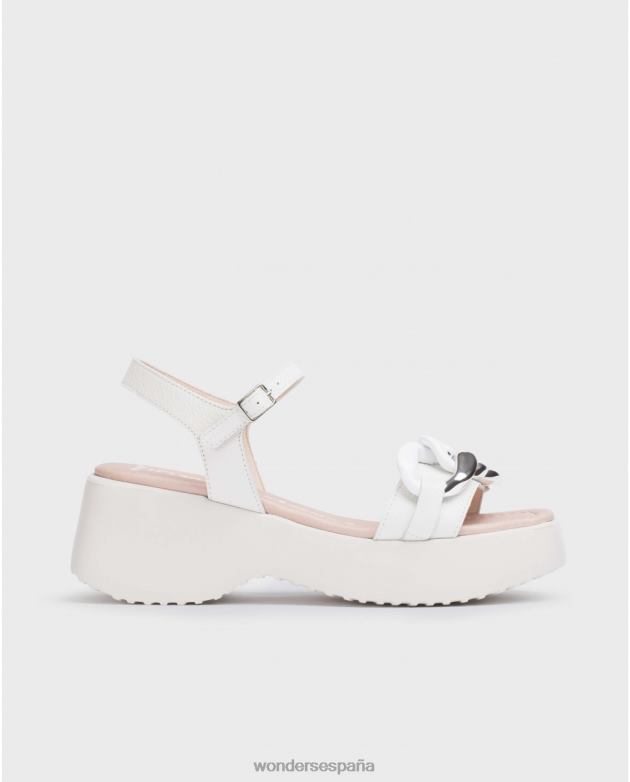 sandalia claire blanco roto mujer Wonders 404866 calzado