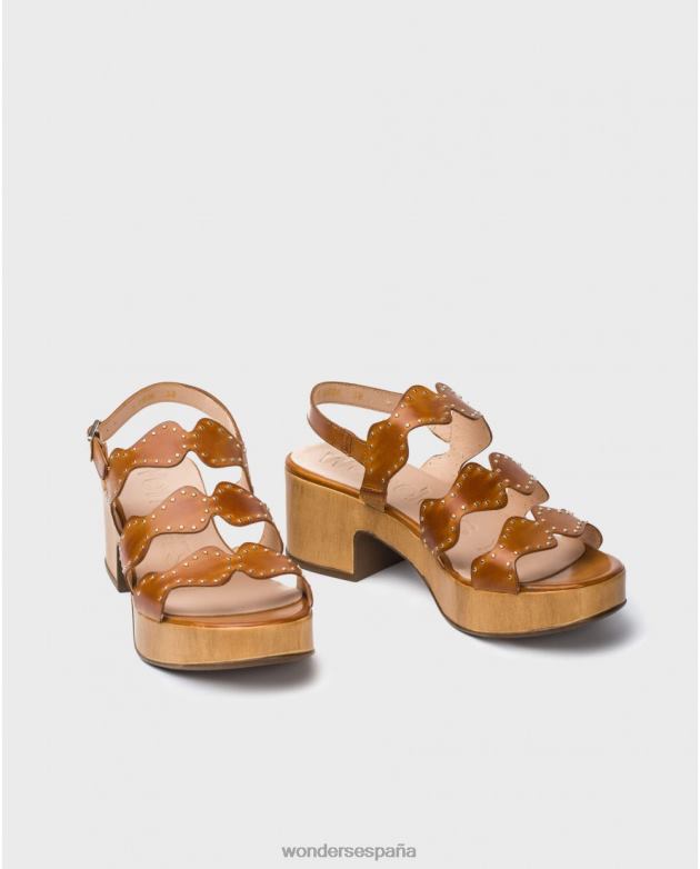 sandalia conac con detalle metalizado en tira mujer Wonders 40486426 calzado