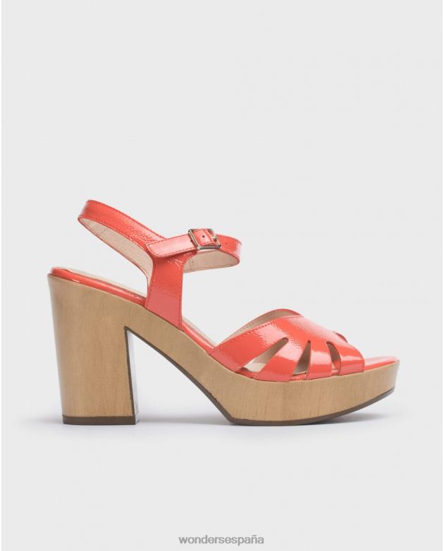 sandalia coral con detalle de abertura lateral mujer Wonders 40486403 calzado
