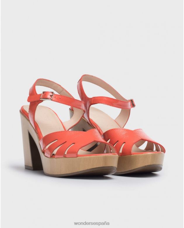 sandalia coral con detalle de abertura lateral mujer Wonders 40486403 calzado
