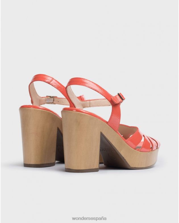 sandalia coral con detalle de abertura lateral mujer Wonders 40486403 calzado