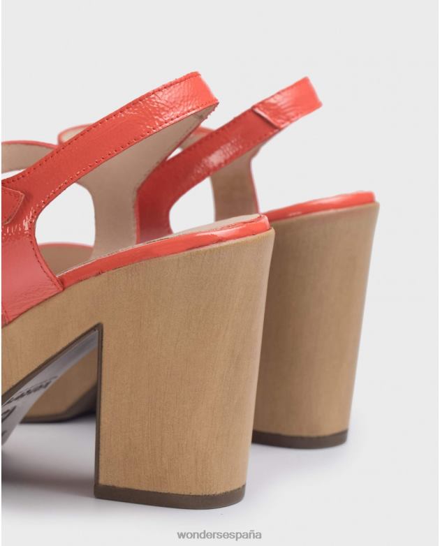 sandalia coral con detalle de abertura lateral mujer Wonders 40486403 calzado