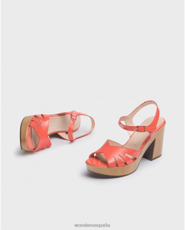 sandalia coral con detalle de abertura lateral mujer Wonders 40486403 calzado