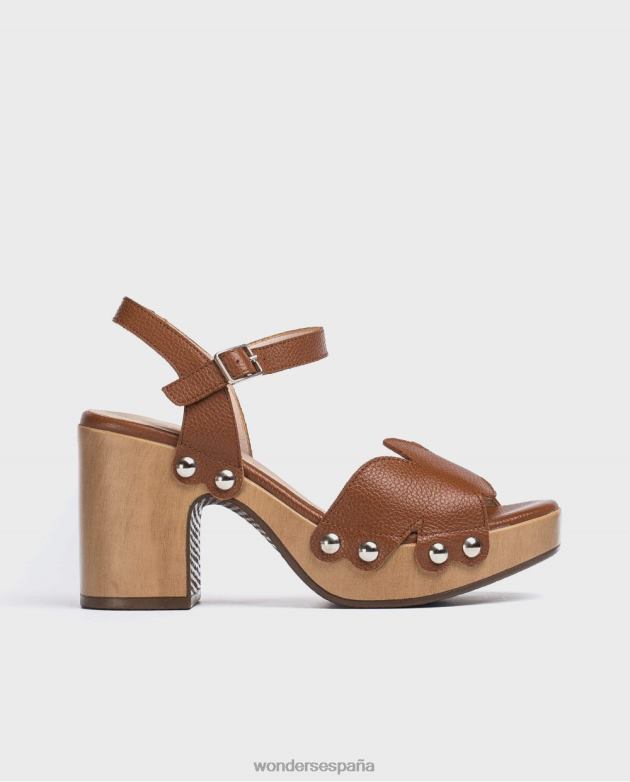 sandalia cuero trenzado mujer Wonders 40486407 calzado