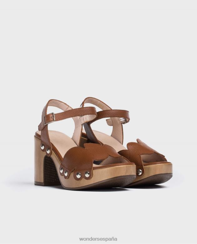 sandalia cuero trenzado mujer Wonders 40486407 calzado