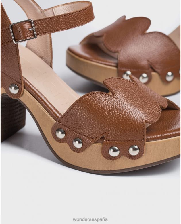 sandalia cuero trenzado mujer Wonders 40486407 calzado