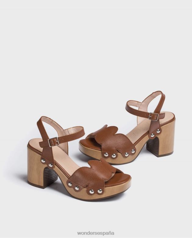 sandalia cuero trenzado mujer Wonders 40486407 calzado