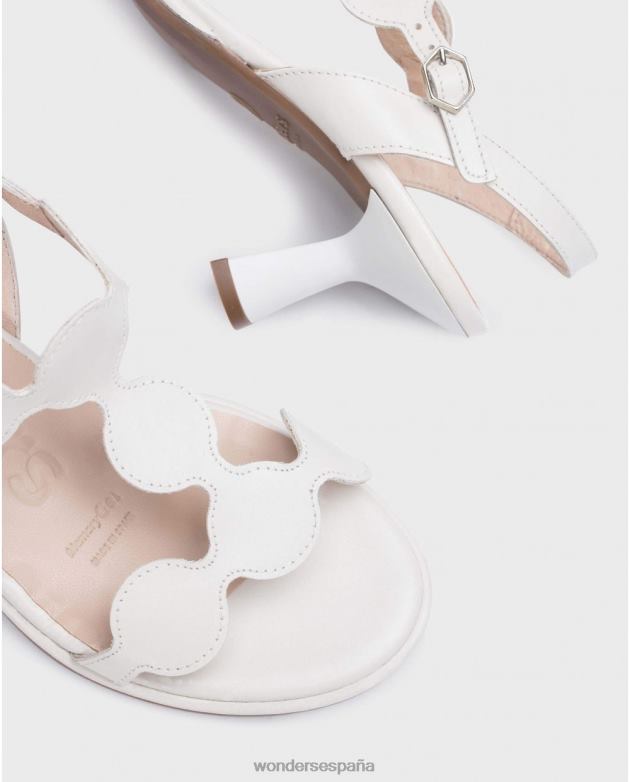 sandalia de dibujo en blanco roto mujer Wonders 4048677 calzado