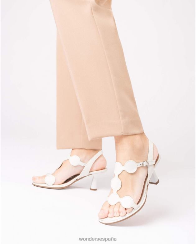sandalia de dibujo en blanco roto mujer Wonders 4048677 calzado