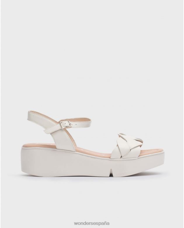 sandalia dita blanco roto mujer Wonders 40486190 calzado
