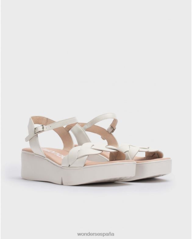 sandalia dita blanco roto mujer Wonders 40486190 calzado