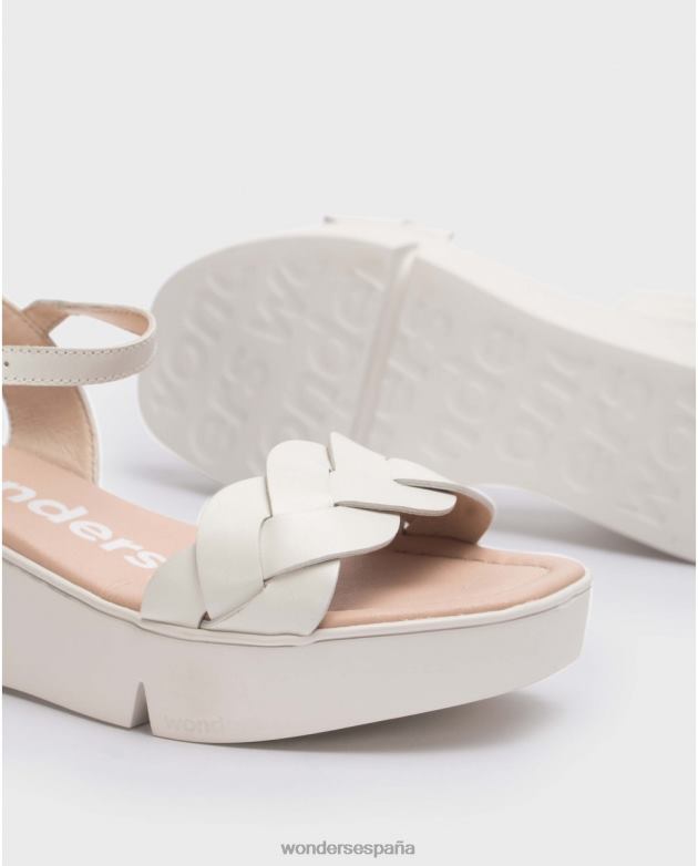 sandalia dita blanco roto mujer Wonders 40486190 calzado
