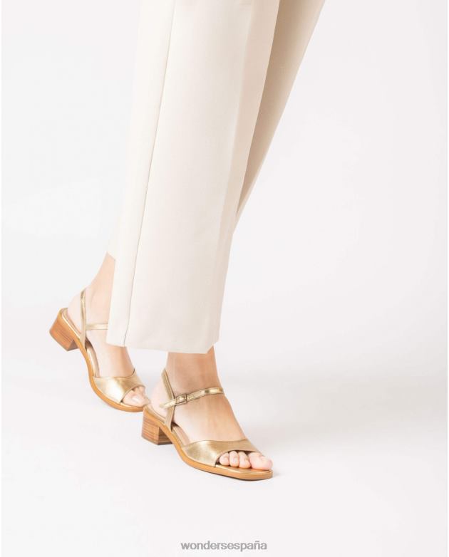 sandalia dorada metalizada lumina mujer Wonders 40486342 calzado