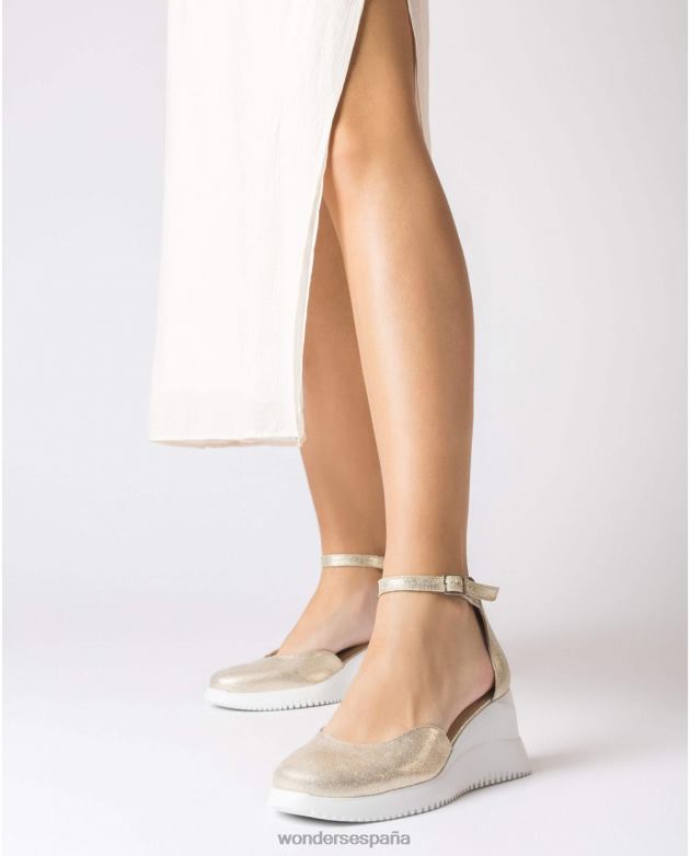 sandalia fenix oro platino mujer Wonders 4048611 calzado