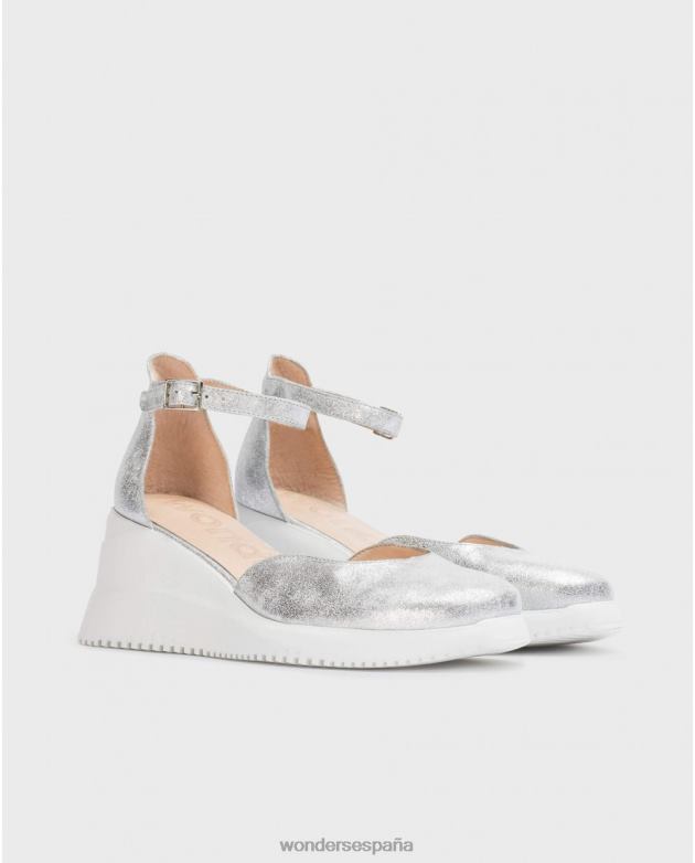 sandalia fenix plata plata mujer Wonders 4048610 calzado
