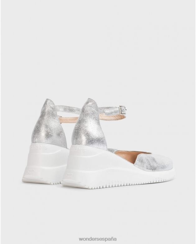 sandalia fenix plata plata mujer Wonders 4048610 calzado