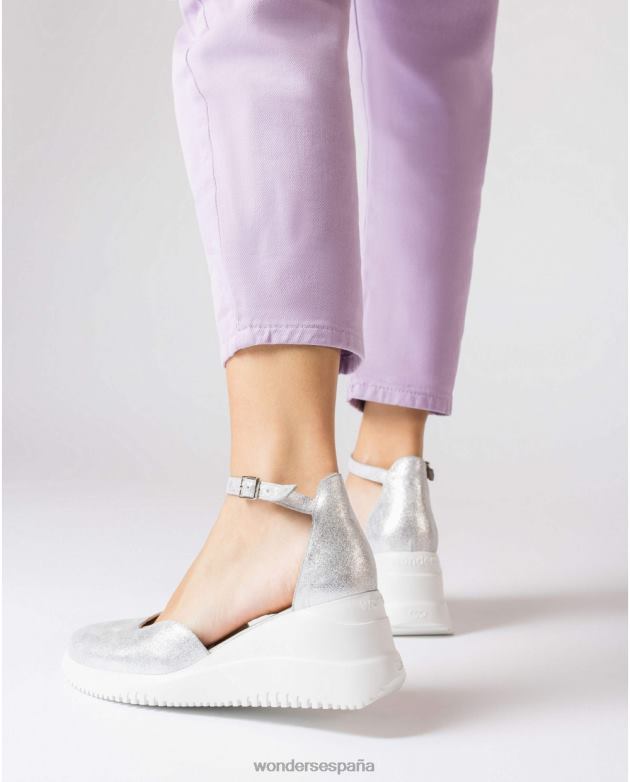 sandalia fenix plata plata mujer Wonders 4048610 calzado